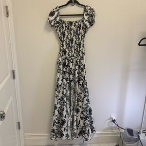 Muche Muchette O/S High Low Black Floral Dress